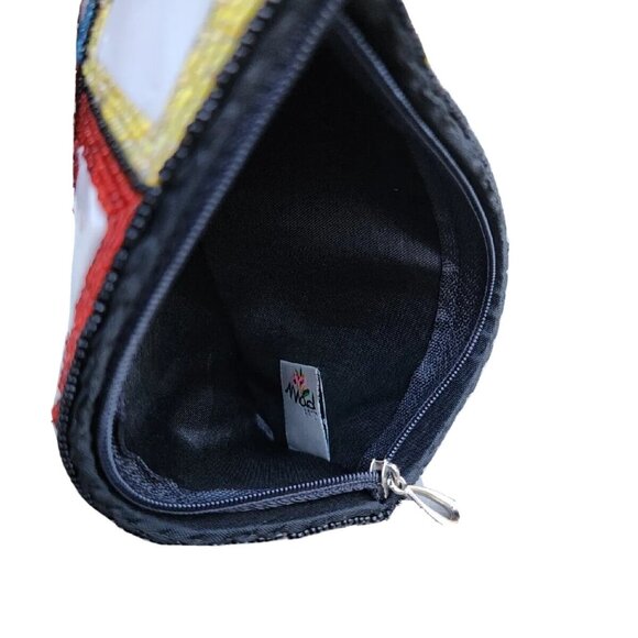 Mad BD Genuine Square Mother-of-Pearl Beaded Coin Bag/Wristlet/Cell Phone Case - Picture 7 of 10